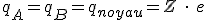 3$ q_A = q_B = q_{noyau} = Z \ \cdot \ e