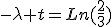 3$-\lambda t=Ln(\frac{2}{3})
