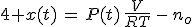3$4 x(t)\,=\,P(t)\,\frac{V}{RT}\,-\,n_o