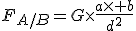 3$F_{A/B}=G\times\frac{a\times b}{d^2}