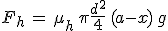 3$F_h\,=\,\mu_h\,\pi\frac{d^2}{4}\,(a-x)\,g