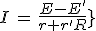 3$I\,=\,\frac{E-E^'}{r+r^'+R}