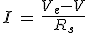 3$I\,=\,\frac{V_e-V}{R_s}