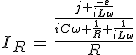 3$I_R\,=\,\frac{\frac{j+\frac{-e}{iL\omega}}{iC\omega+\frac{1}{R}+\frac{1}{iL\omega}}}{R}