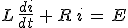3$L\,\frac{di}{dt}\,+\,R\,i\,=\,E