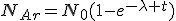 3$N_{Ar}=N_0(1-e^{-\lambda t})