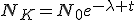 3$N_K=N_0e^{-\lambda t}