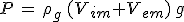3$P\,=\,\rho_g\,(V_{im}+V_{em})\,g