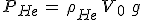 3$P_{He}\,=\,\rho_{He}\,V_0\,\,g