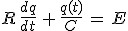 3$R\,\frac{dq}{dt}\,+\,\frac{q(t)}{C}\,=\,E