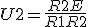 3$U2 = \frac{R2E}{R1+R2}