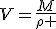 3$V=\frac{M}{\rho }