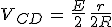 3$V_{CD}\,=\,\frac{E}{2}\,\frac{r}{2R}