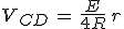 3$V_{CD}\,=\,\frac{E}{4R}\,r