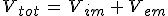 3$V_{tot}\,=\,V_{im}\,+\,V_{em}