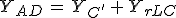 3$Y_{AD}\,=\,Y_{C^'}\,+\,Y_{rLC}