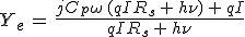 3$Y_e\,=\,\frac{jC_p\omega\,(qIR_s\,+\,h\nu)\,+\,qI}{qIR_s\,+\,h\nu}