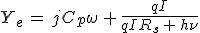 3$Y_e\,=\,jC_p\omega\,+\,\frac{qI}{qIR_s\,+\,h\nu}
