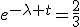 3$e^{-\lambda t}=\frac{2}{3}