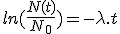 3$ln(\frac{N(t)}{N_0})=-\lambda.t
