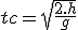 3$tc = \sqrt{\frac{2.h}{g}}