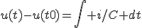 3$u(t)-u(t0)=\int i/C dt