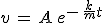 3$v\,=\,A\,e^{-\,\frac{k}{m}t}