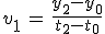 3$v_1\,=\,\frac{y_{2}-y_{0}}{t_{2}-t_{0}}