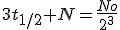 3t_{1/2} N=\frac{No}{2^3}