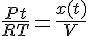 4$\frac{Pt}{RT}=\frac{x(t)}{V}