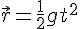 4$\vec{r}=\frac{1}{2}gt^2