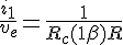 4$ \frac{i_1}{v_e} = \frac{1}{R_c(1+\beta)+R}