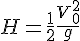 4$H=\frac{1}{2}\frac{V_0^2}{g}