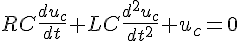 4$RC\frac{du_c}{dt}+LC\frac{d^2u_c}{dt^2}+u_c=0
