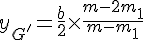 4$y_{G'} = \frac{b}{2} \times \frac{m - 2m_1}{m - m_1} 