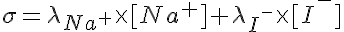 5$\sigma=\lambda_{Na^+}\times[Na^+]+\lambda_{I^-}\times[I^-]