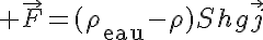 5$ \vec{F}=(\rho_{\text{eau}}-\rho)Shg\vec{j}