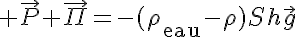 5$ \vec{P}+\vec{\Pi}=-(\rho_{\text{eau}}-\rho)Sh\vec{g}