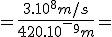 =\frac{3.10^8m/s}{420.10^-^9m}=