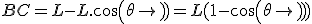 BC = L - L.cos(\theta) = L(1-cos(\theta))