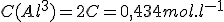 C(Al^{3+}) = 2C = 0,434 mol.l^{-1}