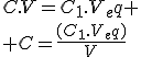 C.V=C_1.V_eq
 \\ C=\frac{(C_1.V_eq)}{V}