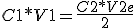 C1*V1 = \frac{C2*V2e}{2} 