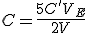 C=\frac{5C'V_E}{2V}