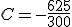 C=-\frac{625}{300}