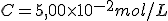 C=5,00\times10^{-2}mol/L