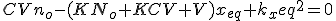 CVn_o-(KN_o+KCV+V)x_{eq}+k_x{eq}^2=0