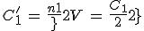 C_1^'\,=\,\frac{n_1}{2V}\,=\,\frac{C_1}{2}