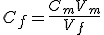 C_f=\frac{C_mV_m}{V_f}