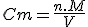 Cm = \frac{n.M}{V}